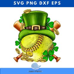 st. patrick's day softball png sublimation design download, st. patrick's day png, softball ball png, sport png, sublima