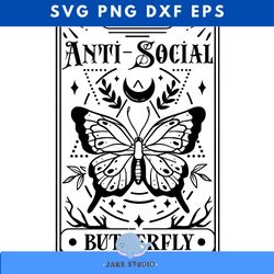 anti social tarrot card svg, anti social butterfly svg, butterfly tarrot