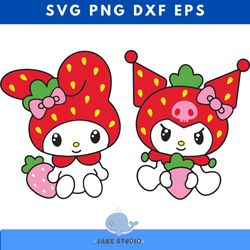 strawberry my melody kuromi svg