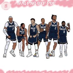 gafford, djj, luka, pj, lively & kyrie player basketball sublimation png