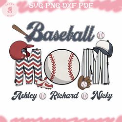 personalized baseball mom png, mom shirt, kid custom name