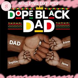 dope black dad png, black father design, best dad ever png, black dad, custom name