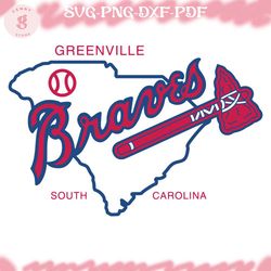 greenville brave baseball svg, south carolina svg, brave baseball svg