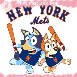 bluey new york mets baseball svg