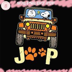 charlie brown and snoopy in jeep svg, jeep car svg, snoopy and charlie drive jeep svg, cartoon dog svg