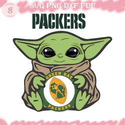 green bay packers baby yoda svg, football svg file, football logo