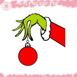 grinch hand holding ornament svg, christmas ornament ball svg, grinch hand cricut , instant download, silhouette, chris