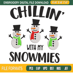 chillin with my snowmies snowman cool embroidery designs, christmas machine embr,embroidery design - dennis ani