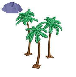 Coconut Tree Embroidery logo for Polo Shirt,logo Embroidery, Embroidery design, logo Nike Embroidery