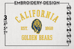 california golden bears est logo embroidery designs, ncaa california golden bears team embroidery, ncaa team logo