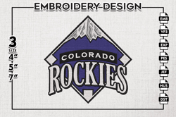 colorado rockies mlb writing logo embroidery files, mlb colorado rockies team embroidery, mlb teams, 3 sizes, mlb machin