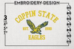 coppin state eagles est logo embroidery designs, ncaa coppin state eagles team embroidery, ncaa team logo, 3 sizes, mach