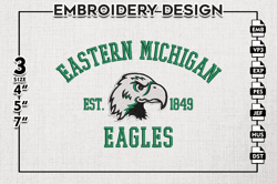 eastern michigan eagles est logo embroidery designs, ncaa eastern michigan eagles team embroidery, ncaa team logo