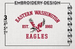 eastern washington eagles est logo embroidery designs, ncaa eastern washington eagles team embroidery, ncaa team logo