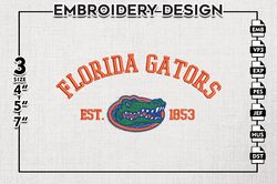 florida gators est logo embroidery designs, ncaa florida gators team embroidery, ncaa team logo, 3 sizes, machine embroi