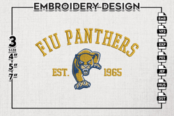 florida international panthers est logo embroidery designs, ncaa florida international panthers team embroidery, ncaa te