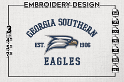 georgia southern eagles est logo embroidery designs, ncaa georgia southern eagles team embroidery, ncaa team logo, 3 siz