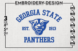georgia state panthers est logo embroidery designs, ncaa georgia state panthers team embroidery, ncaa team logo, 3 sizes