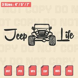 jeep life embroidery file, jeep embroidery designs, machine embroidery-carolpwood