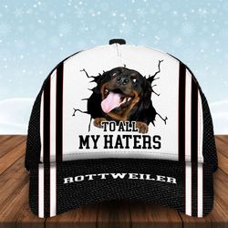 to all my haters rottweiler custom cap, classic baseball cap all over print