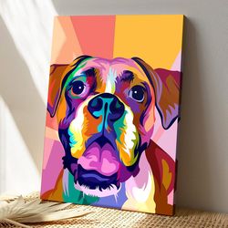 boxer dog pop art, dog canvas poster, dog wall art, gifts for dog lovers