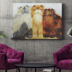cat landscape canvas, miss freeway carwash and parsley, canvas print, cat painting posters, cat wall art canvas