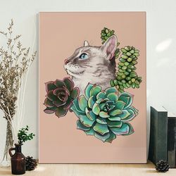 cat portrait canvas, cassiopeia, canvas print, cats canvas print