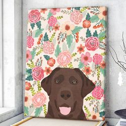 dog portrait canvas, chocolate labrador, canvas print, dog canvas print, dog wall art canvas, dog poster printing