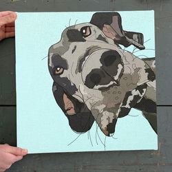 dog square canvas, great dane in your face, canvas print, dog poster printing, canvas with dogs on it