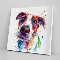 dog square canvas, jack russel, canvas print, dog wall art canvas, dog painting posters