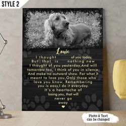 i thought of you today but that is nothing canvas poster , canvas painting, personalized dog memorial gift