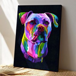 pit bull pop art, dog canvas poster, dog wall art, gifts for dog lovers