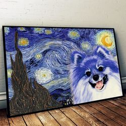 pomeranian poster & matte canvas, dog wall art prints, canvas wall art decor