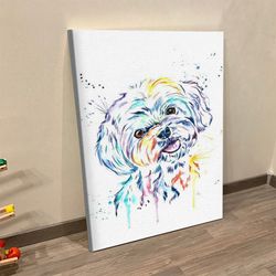 portrait canvas, havanese, canvas print, dog wall art canvas, dog canvas print