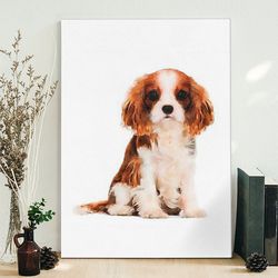 portrait canvas, king charles spaniel, canvas print, dog canvas, dog wall art canvas