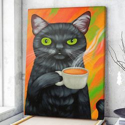 cat portrait canvas, cat wall art canvas, cat canvas, cats canvas print, canvas with cats on it