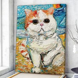 cat portrait canvas, cutest cat, canvas print, cat wall art canvas, cats canvas print
