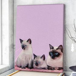 cat portrait canvas, lovely cats, canvas print, cat wall art canvas, cats canvas print