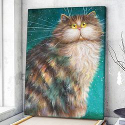 cat portrait canvas, minino, canvas print, cat wall art canvas, cats canvas print