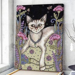 cat portrait canvas, the pickpocket, canvas print, cat wall art canvas, cats canvas print