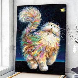 cat portrait canvas, twinkle, canvas print, cat wall art canvas, cats canvas print