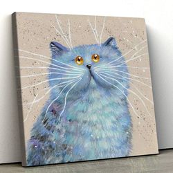 cat square canvas, cat canvas, blue cat, canvas print, cat wall art canvas, cats canvas print