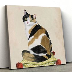 cat square canvas, cat canvas, lady cat, canvas print, cat wall art canvas, cats canvas print