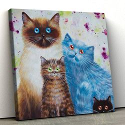 cat square canvas, harry william coco and penny, canvas print, cats painting posters, cats canvas print