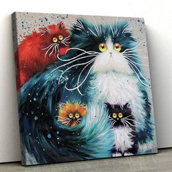 cat square canvas, purrenting, canvas print, cats canvas print, canvas with cats on it