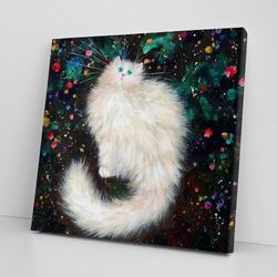 cat square canvas, twilight, canvas print, cats canvas print, canvas with cats on it