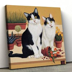 cat square canvas, willie & neuschler robertson, canvas print, cat wall art canvas, cats canvas print