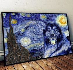 caucasian shepherd poster & matte canvas, dog wall art prints, painting on canvas