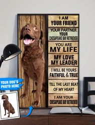 chesapeake bay retriever personalized poster & canvas, dog canvas wall art, dog lovers gifts