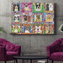 dog landscape canvas, a year of dogs, canvas print, dog painting posters, dog wall art canvas